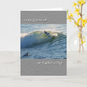 孫の父の日 – サーフィン カード (黄色い花)