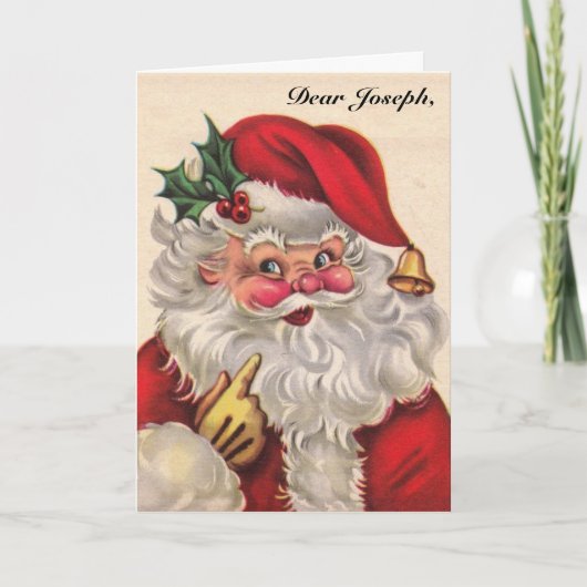 孫の男の子または女の子クリスマスカード名と日付 シーズンカード (正面)