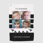 孫の白黒写真 ゴルフタオル (正面)