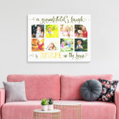 孫の笑い8フォトコラージハンドレタリング キャンバスプリント (インサイチュ (リビング))