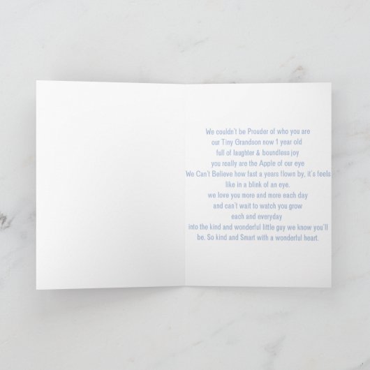 孫の第1誕生日 カード (内部)