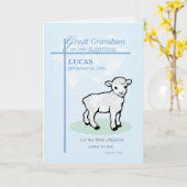 孫の素晴らし名前をカスタムすると日付バプテスムブルー カード (黄色い花)