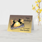 孫の素晴らし場合は馬の誕生日カード カード (黄色い花)