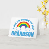 孫の誇りを持ったレインボーの孫の カード (黄色い花)