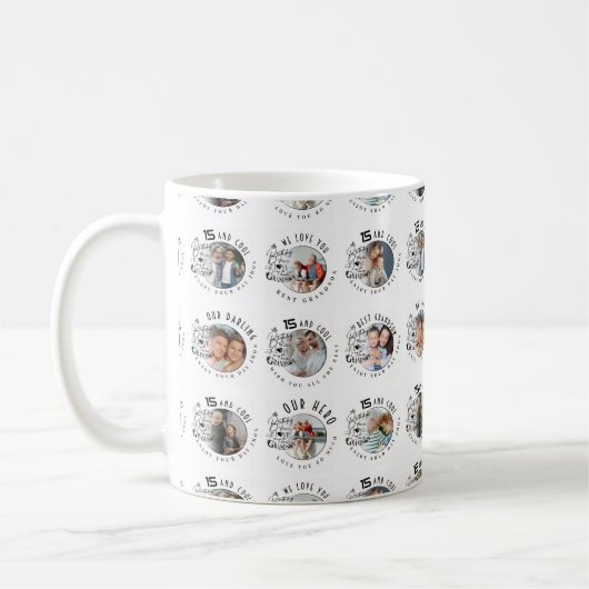 孫の誕生日お祝いカスタムフォト コーヒーマグカップ (左)