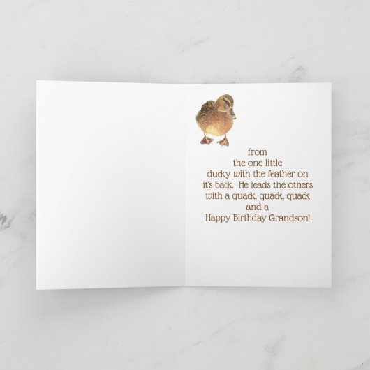 孫の誕生日のおもしろいのダッキーのにせ医者のにせ医者 カード (内部)