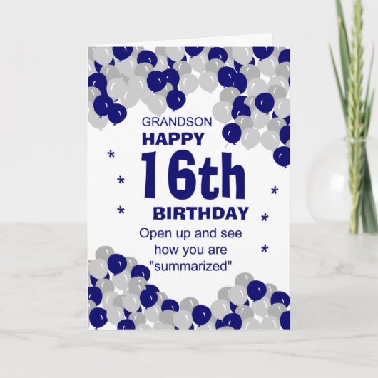 孫の誕生日の要約 カード (正面)