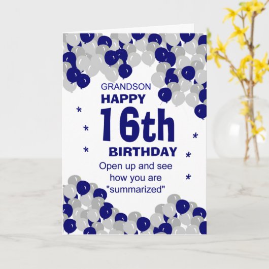 孫の誕生日の要約 カード (黄色い花)