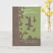 孫の誕生日カード – 誕生日のグリーティングカード カード (黄色い花)