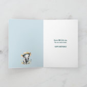 孫の誕生日メッセージかわいいエレファントサファリ カード (内部)