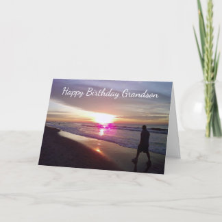 *孫の誕生日*ビーチと彼への愛 カード