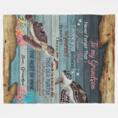 孫の贈り物 |おじいちゃんから孫に宛てた手紙 フリースブランケット (正面(横))