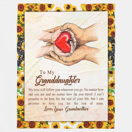 孫の贈り物|ラブ·おばあちゃん·ファミリー·グループ フリースブランケット (正面)