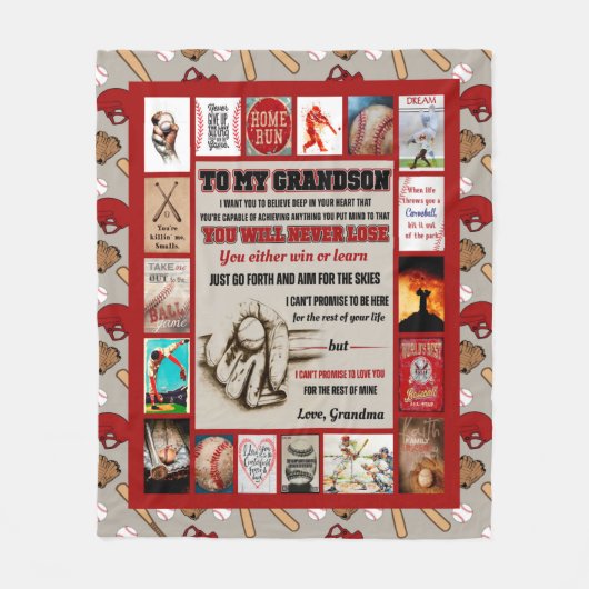 孫の贈り物|私の孫がおばあちゃんの愛を フリースブランケット (正面)