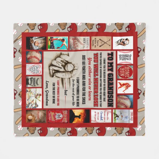 孫の贈り物|私の孫がおばあちゃんの愛を フリースブランケット (正面(横))