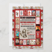 孫の贈り物|私の孫がおばあちゃんの愛を 招待状 (正面)