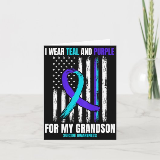 孫の追悼 自殺予防旗 青 カード (正面)