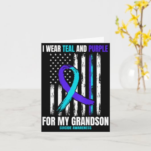 孫の追悼 自殺予防旗 青 カード (黄色い花)