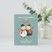 孫の雪だるま メリークリスマス ポストカード (スタンド正面)