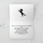 孫の馬の誕生日カード。 カード (内部)