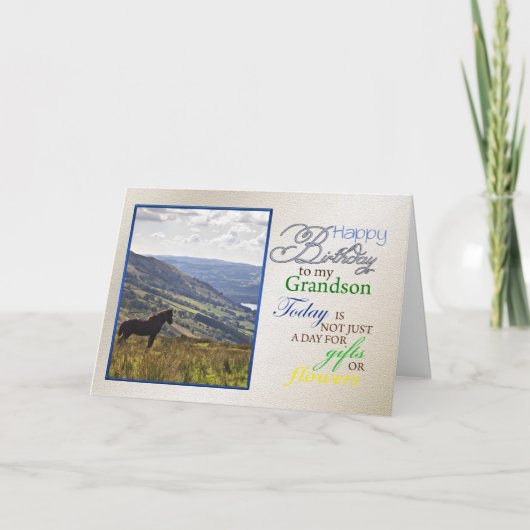 孫の馬の誕生日カード。 カード (正面)