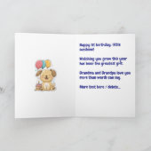 孫の1歳の誕生日おめでとう、ハッピーパピー カード (内部)