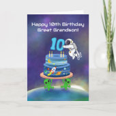 孫の10歳の誕生日おめでとう!宇宙飛行士 カード (正面)