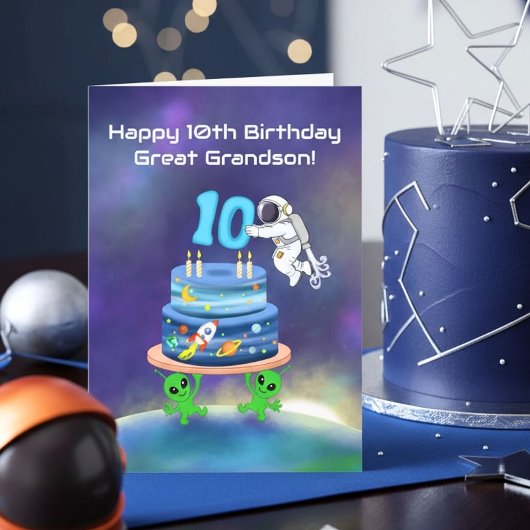 孫の10歳の誕生日おめでとう!宇宙飛行士 カード