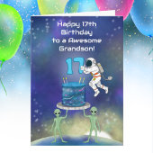 孫の17歳の誕生日おめでとう 宇宙飛行士バージョン カード
