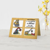 孫の2番目の誕生日パーソナライズ名トラック カード (黄色い花)