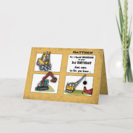 孫の2番目の誕生日パーソナライズ名トラック カード