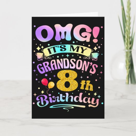 孫の8歳の誕生日おめでとう 8歳の誕生日おめでとう カード (正面)