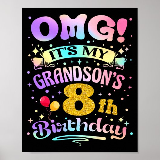 孫の8歳の誕生日おめでとう 8歳の誕生日おめでとう ポスター (正面)