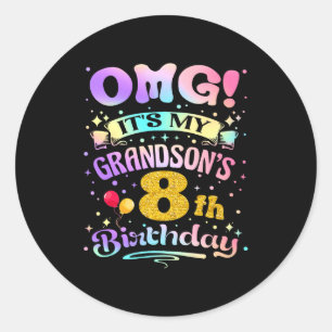 孫の8歳の誕生日おめでとう 8歳の誕生日おめでとう ラウンドシール