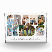 孫の9枚写真コラージュ、祖父母へのプレゼント フォトブロック (正面)