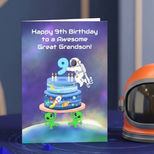 孫の9歳の誕生日おめでとう！宇宙飛行士 カード