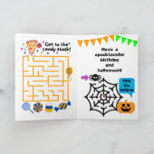孫の9歳の誕生日とハロウィン カード (内部)
