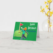 孫のemojiのゴルフ緑のハッピーバースデー カード (黄色い花)