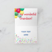 孫のemojiのゴルフ緑のハッピーバースデー カード (内部)