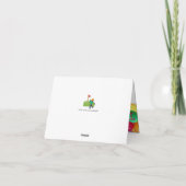 孫のemojiのゴルフ緑のハッピーバースデー カード (裏面)