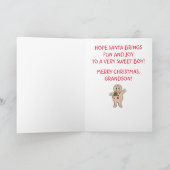 孫のGingerbread Boyの名前をカスタマイズ可能 シーズンカード (内部)