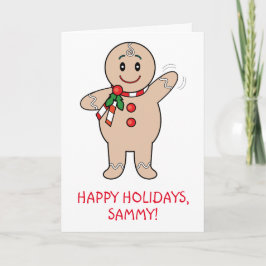 孫のGingerbread Boyの名前をカスタマイズ可能 シーズンカード