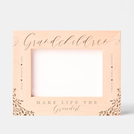 孫は人生を最も壮大な孫の名前にする レーザー彫刻フレーム (正面)