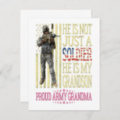 孫は兵隊、自慢の軍隊おばあちゃんの贈り物 招待状 (正面/裏面)