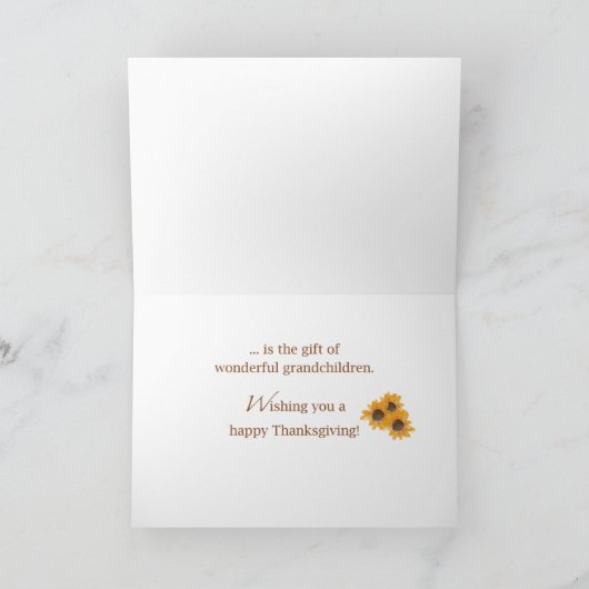 孫は感謝祭の恵みだ カード (内部)