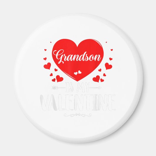 孫は私のバレンタインマッチングfamおばあちゃんギフト マグネット (正面)