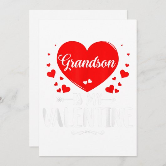 孫は私のバレンタイン家族のおそろいおばあちゃんプレゼント シーズンカード (正面/裏面)