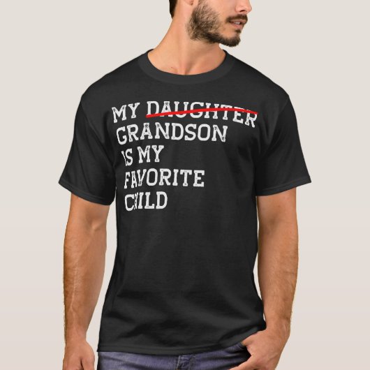 孫は私の一番好きな子供 面白い替え文字Tシャツ Tシャツ (正面)