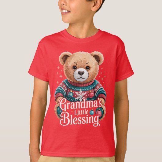 孫へのクリスマスプレゼント おばあちゃんの祝福 Tシャツ (正面)