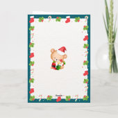 孫へのテディベアのクリスマスの願い シーズンカード (裏面)